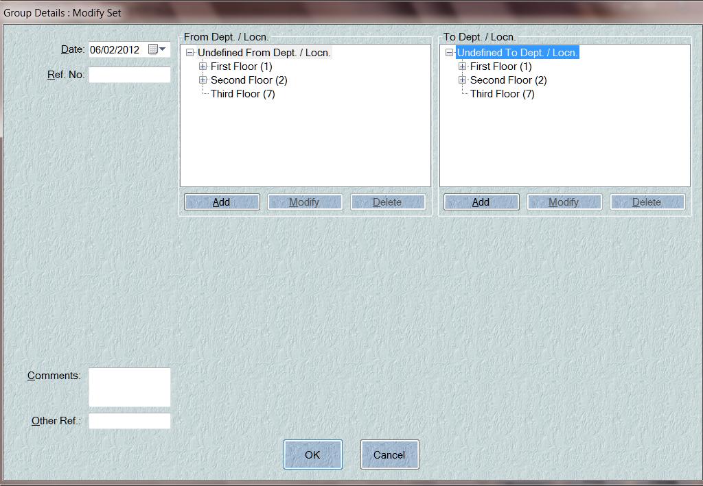 1.1.4 Modify Set Step 1:Select the 'Type', 'Reason' and click on 'Add group'. 'Conversion' 2. Select 'Modify Set' 3.