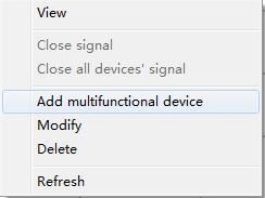 node and a menu will pop up as shown in Figure. Select the "add device" option and an "Add multifunctional device" interface will appear as shown in Figure.
