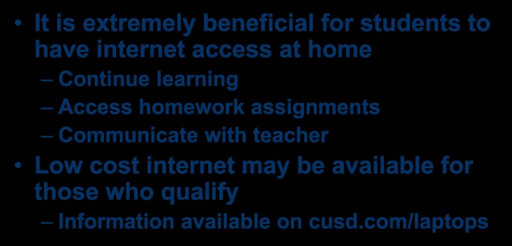 teacher Low cost internet may be available