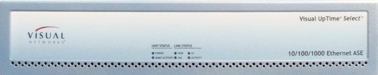 Visual UpTime Select ASE model 807-0220 10/100/1000 Ethernet ASE With SPAN mode capabilities Key features 500 MB of total analysis SPAN mode deployment Deployable in DS3, NxDS3, Fractional OC3, and