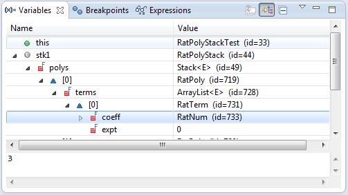 ECLIPSE DEBUGGING Show Logical Structure Expands out list items so it s as