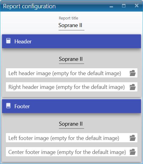 : Editing headers and footers By clicking on the icon a window will ask to choose an image to replace the existing one. If the field is empty, the default images will be added.