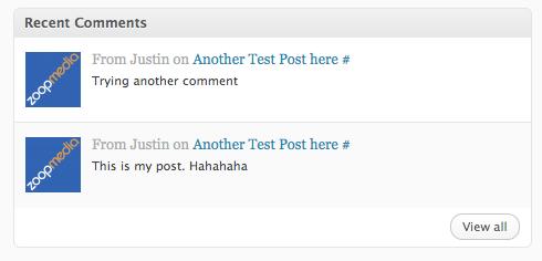 Recent Comments The recent comments feature is a simple to use widget that shows you the latest comments on your blog posts/pages.