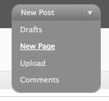 Quick Links Besides the left navigation, WordPress also has a quick links section where you can access the most commonly used features. It can be found at the top right section of the screen.