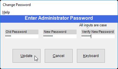 4. Enter the old admin password in the Old Password Field and enter a new password.