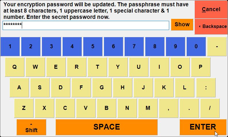 8. Enter a secure, unique password and keep a record of it in a safe place.