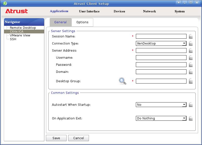 154 Configuring Client Settings Configuring Service Access Settings 4. On General sub-tab, click the Connection Type drop-down menu to select XenDesktop. 5.