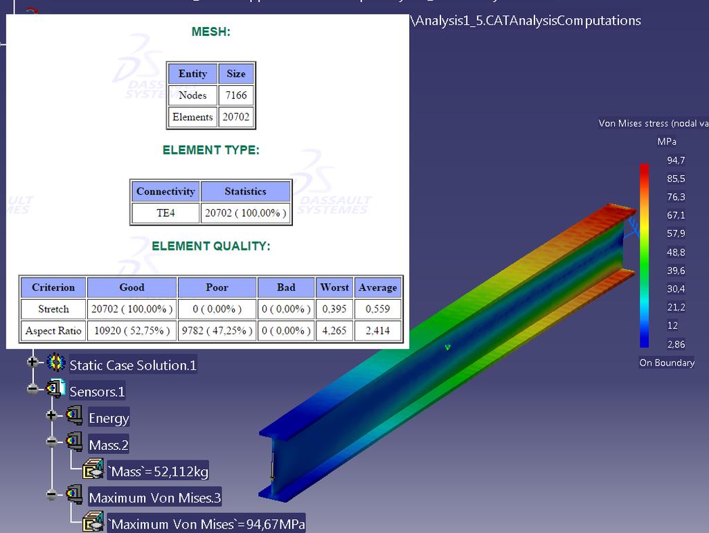 In the stress analysis with CAD programmes, the most important parameter for user is to choose the mesh size.