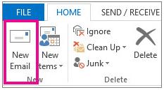 Outlook Ribbon New Email Message Tab -