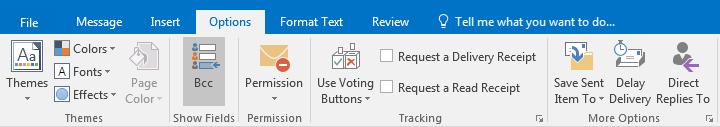 Outlook Ribbon New Email - Options Tab - Delay Delivery