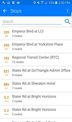 If your stop is not shown on the mobile application, you may contact your