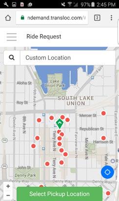 Select a pickup location Once you are signed in and have South Lake Union selected, you will then be prompted with a green Select