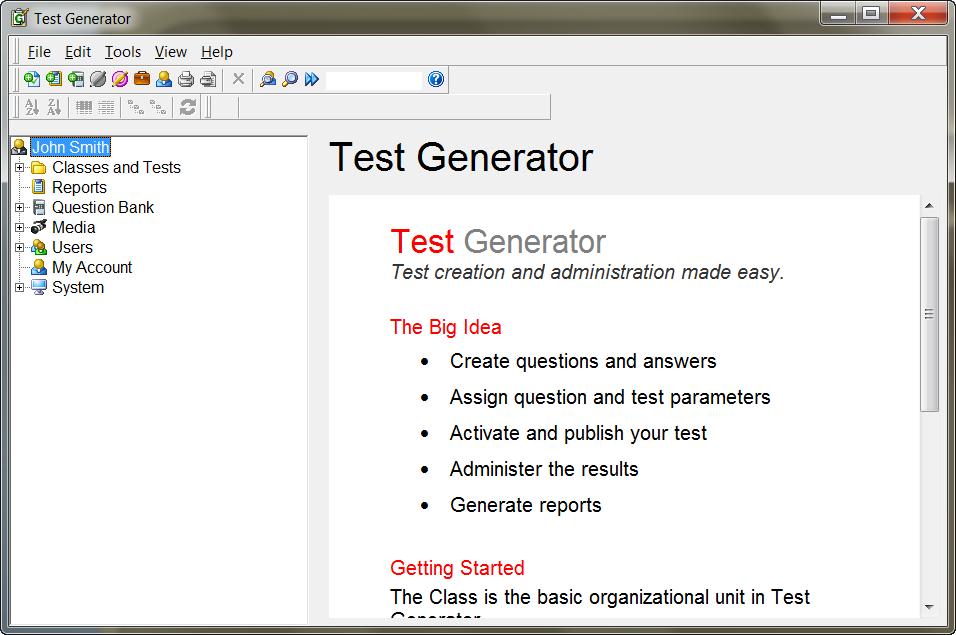 and Test Generator for test