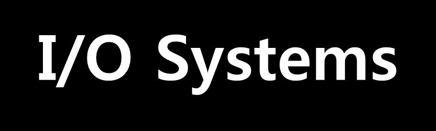 I/O Systems User-level I/O Software Device-independent I/O