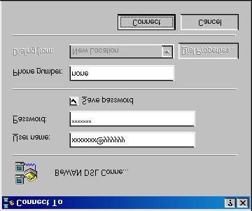 BeWAN ADSL USB under Windows 98 and Me 16 Connection to the Internet Establishing the connection During the installation, a default connection name was created.