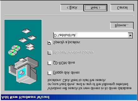 BeWAN ADSL USB under Windows 98 and Me 6 2. Select Search for the best driver for your device. (Recommended), and click on Next. Then insert the BeWAN ADSL CD-ROM in your drive.