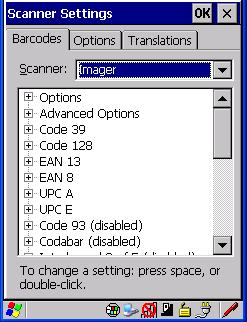 Chapter 5: Configuration Imager 5.10.5 Imager Tap on the Scanner drop-down menu, and choose Imager. 5.10.5.1 Imager Options TekImager Setting this option to on enables the imager installed in your hand-held.