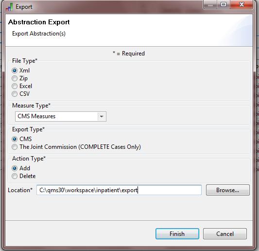 5) An Abstraction Export screen will appear.