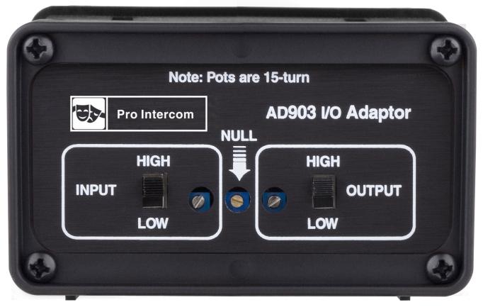 AD903 Input/Output (2 to 4 wire) Adapter 4 Performance 4 Durability 4 Value 4 Compatibility Performance: The AD903 allows the connection of almost any other audio device, input or output, to a cabled