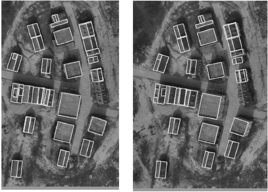 516 IEEE TRANSACTIONS ON PATTERN ANALYSIS AND MACHINE INTELLIGENCE, VOL. 23, NO. 5, MAY 2001 Fig. 20. Combined hypotheses (flat-roof and gable-roof buildings).