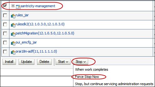 Figure 183 santricity-management Force Stop Now The Force Stop Application Assistant dialog box appears. Figure 184 Force Stop Application Assistant 4. Click Yes. 5.