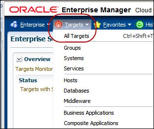 Opening the Array Manager from the Oracle Enterprise Manager Open and log in to the Enterprise Summary page of the Oracle EM.