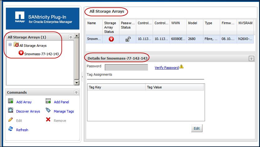 Figure 77 Add Storage Array Storage Array Tag Assignments The tag key and tag value appear in the Tags Assigned table. 4.