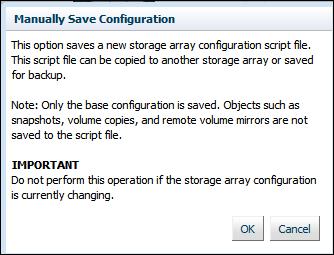 To manually save a configuration change, perform the following actions. 1. In the Commands pane of the Summary view, click Manually Save Configuration.