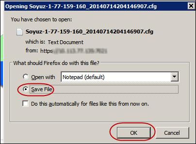 Figure 111 Opening Save File Dialog Box If a security alert appears informing you that you are about to leave a secure Internet connection, select Yes to continue.