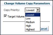 To continue the volume copy without interruption, click Cancel. 4. Click OK. Changing Volume Copy Parameters 1. In the All Storage Arrays panel, select the storage array. 2.