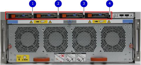 DD9800 Table 90 Front panel LED status indicators Part Description or Location State System, SP fault System, chassis fault Exclamation point within a triangle Exclamation point within a triangle