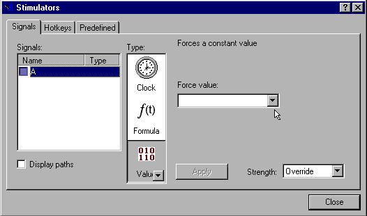 Using Stimulators (other than a clock) This section will describe two of the available stimulators that you may use in your simulations other than the Clock option you used above.