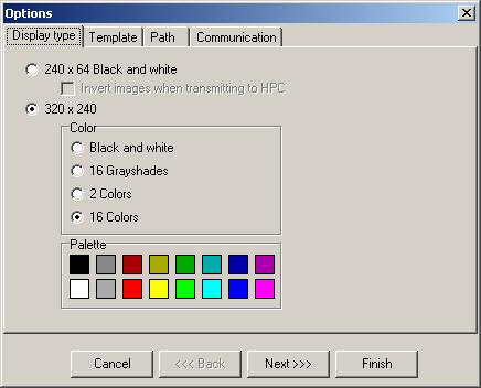 This will generate a binary file containing a list of all the images and the selected colour palette. It also creates an include-file (*.