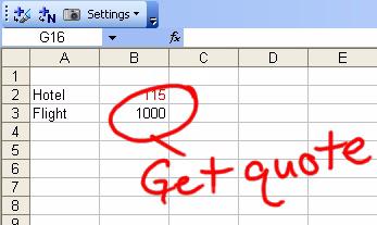 Circle the flight cost in cell B3 and write Get Quote. Press the Insert as Image button to insert your note as an image into your spreadsheet. 5. Save your spreadsheet as a Microsoft Excel file.