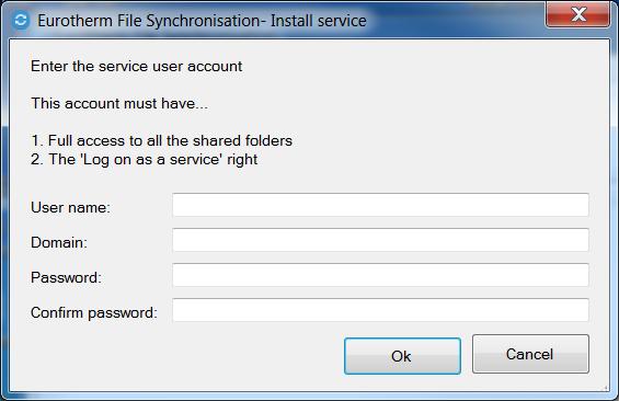 entered when it is installed. All the folders accessed by UFileSync are shared.