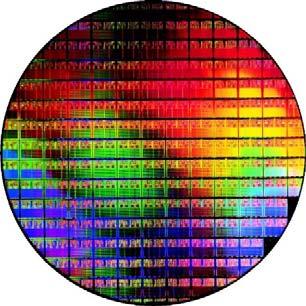 An array of IC s on a big silicon wafer is always favored for semiconductor manufacture to present their new chip products.