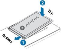 Installing Sim & battery: 4) Pull the battery up from the top left and then lift the battery away.