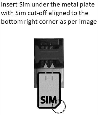 the gold plate of the card facing downward aligning the sim card connectors with those of the phone.