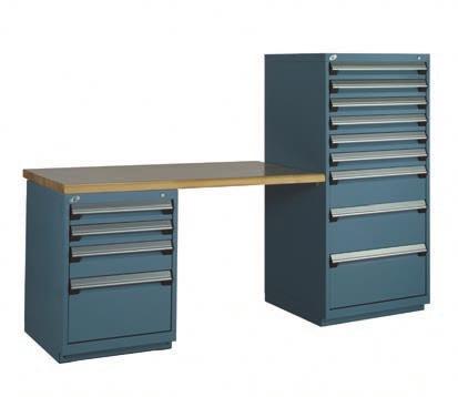 Workbench with Heavy-Duty Drawers 1 laminated hardwood top WS14-4830A 2-27" D x 32" H legs; WS20-2732 1 drawer unit RD77-30270801 2 shelves WS50-4812 1
