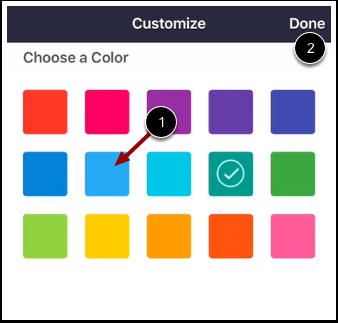 Choose Course Color Tap the new color for