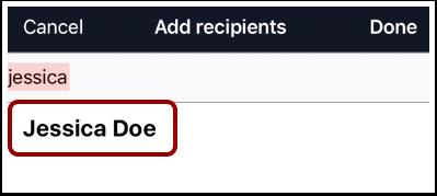 Search by Name To search by name, type the name of your recipient in the text field.