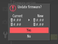 6 A firmware update dialog will be displayed. Select Yes. 7 The update will begin.