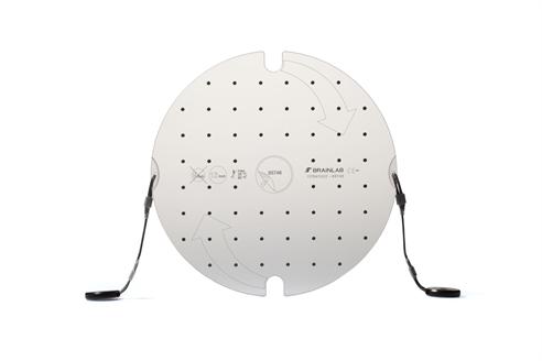 55745 CORRECTION PLATE 12 INCH FOR XSPOT Plate to rectify fluoroscopic images of conventional 12 inch c-arms: convenient mounting directly on fluoroscope via special adhesive pad and rubber band