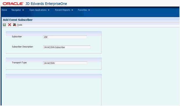 Working with Subscribers in JD Edwards EnterpriseOne Field Subscriber Subscriber Description Transport Type Description The Subscriber field must have a value matching valid user in JD Edwards