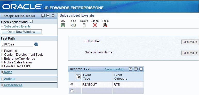 Working with Subscribers in JD Edwards EnterpriseOne 4.