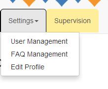 5 SETTINGS Selecting the Settings tab will show one or more menu options. If you are a Counsellor, you will only see Edit Profile and Browse FAQs.