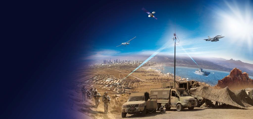 time, anywhere Transmission and Access Thales offers state-of-the-art ruggedized products such as HF/VHF/UHF radios for user access, and high throughput LOS to mesh the network.