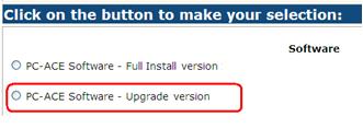 Step 1: Starting the Upgrade Process Start the upgrade by clicking the blue button that reads PC-ACE Software Downloads Step 2: Filling out the Request Form This will redirect to the PC-ACE Download