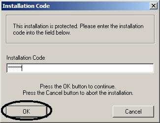 Step 8: Entering the Installation Code This should pull up the installation wizard and you will be asked for an installation code.