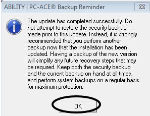 Once the upgrade is complete, it is recommended that a new backup is made.